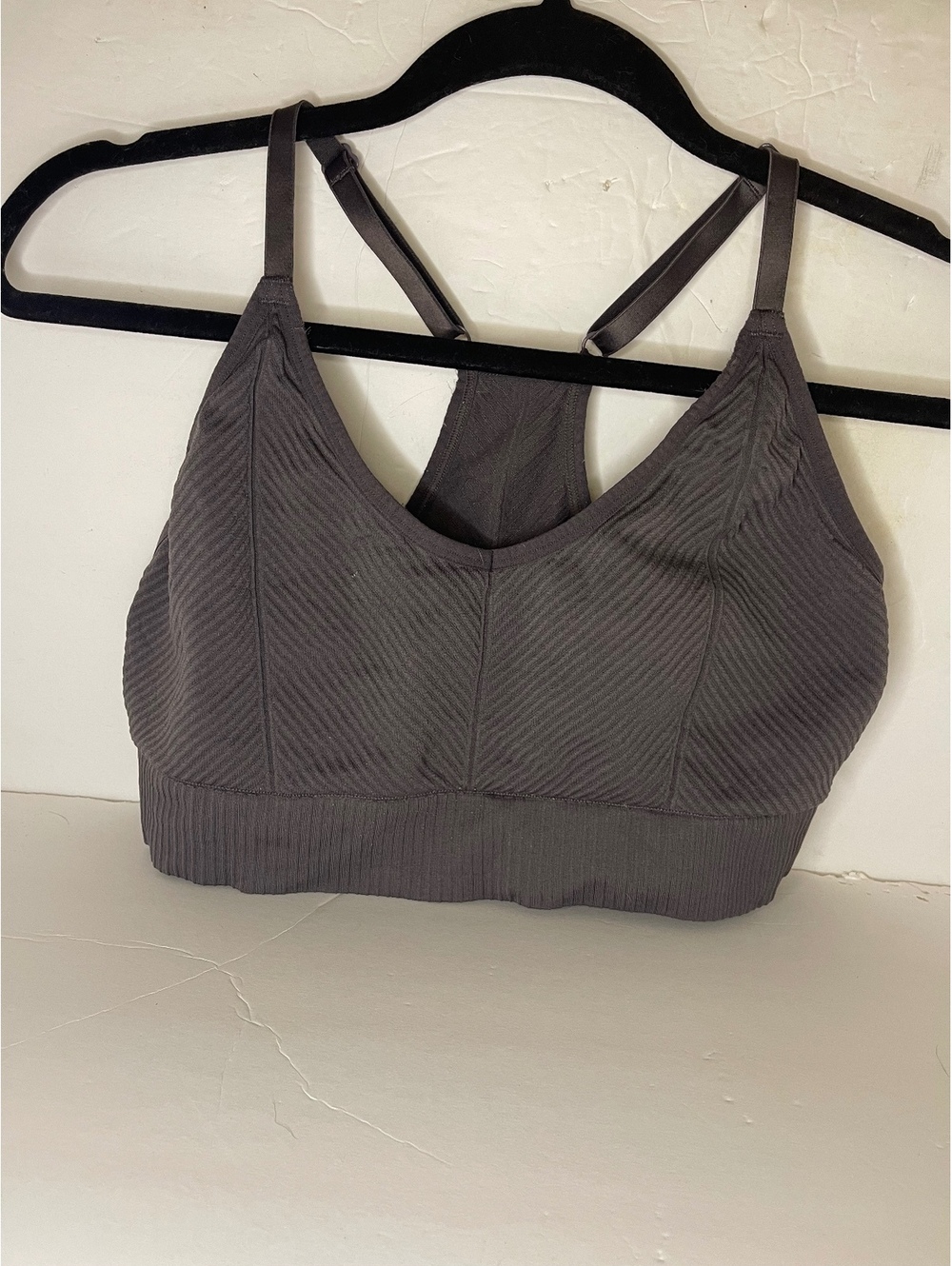 Pink Active Victoria’s Secret Ribbed Seamless Sports Bra Racerback Gray XL
